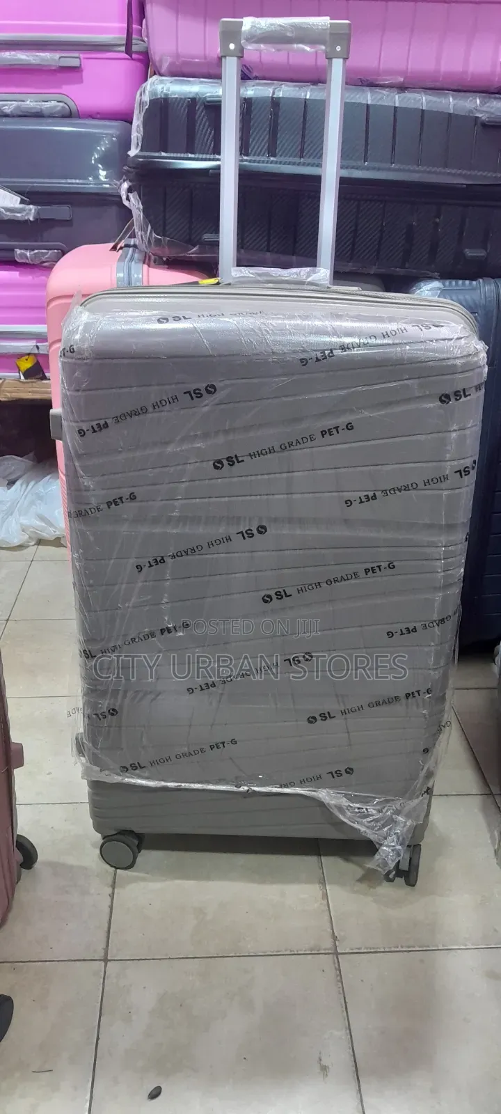 Medium Brown Rubber Suitcases