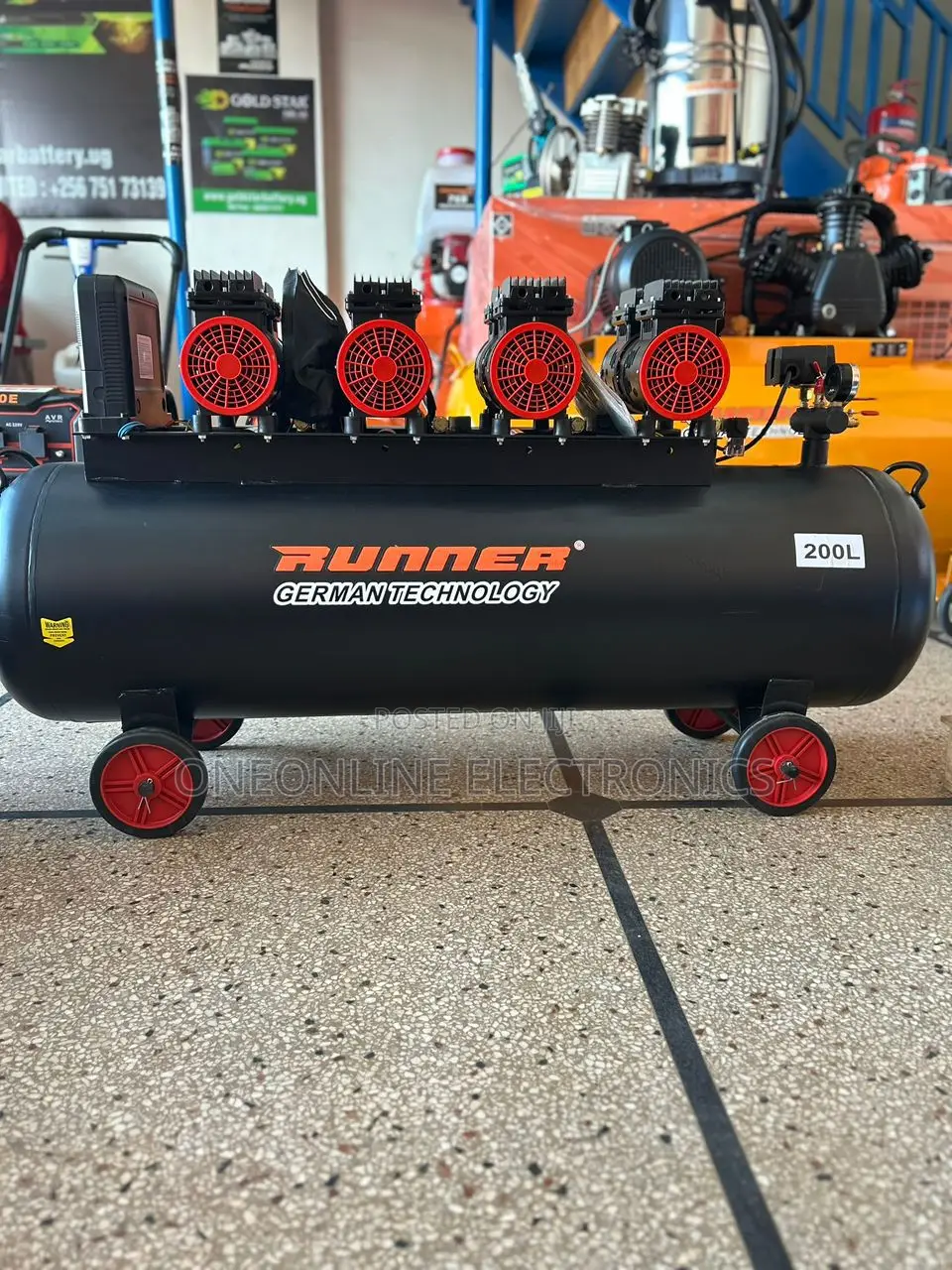 Runner 200l Silent Oilless Air Compressor.