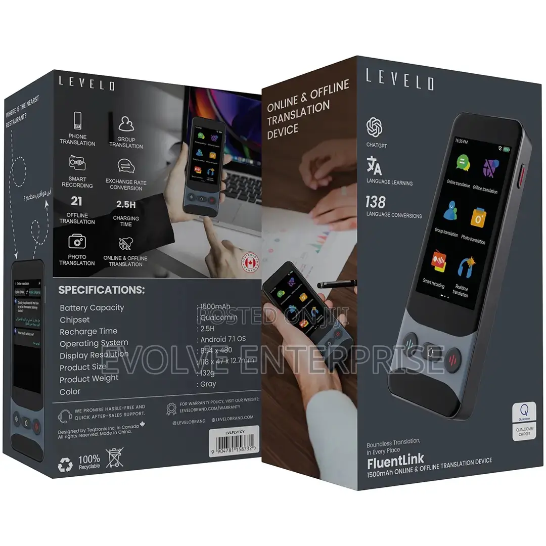 Levelo Fluentlink Offline Online Voice Translator