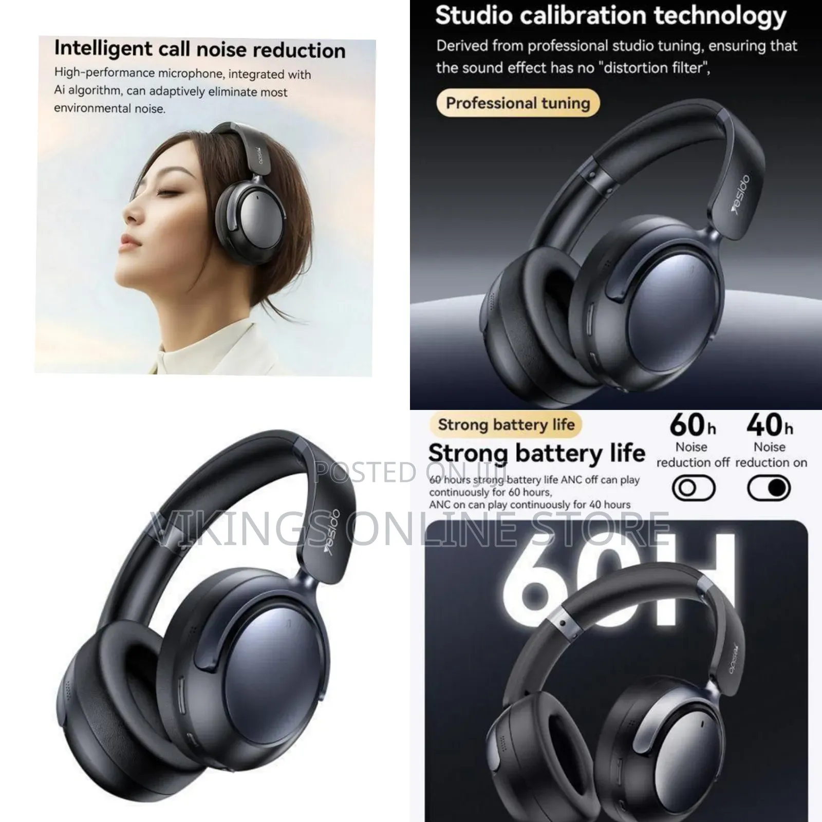 Yesido Yesido Ep07 Hybrid Anc Noise Reduction Bluetooth Headphones