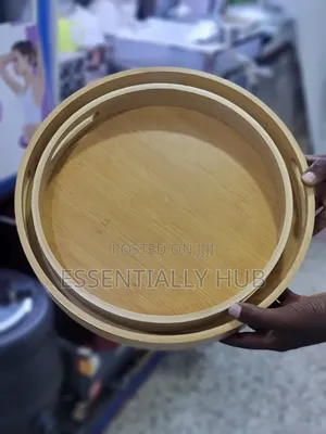 Round Wooden Serving Tray 2 Piece