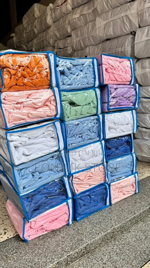 Elastic 4pcs Cotton Plain Bedsheets King Size