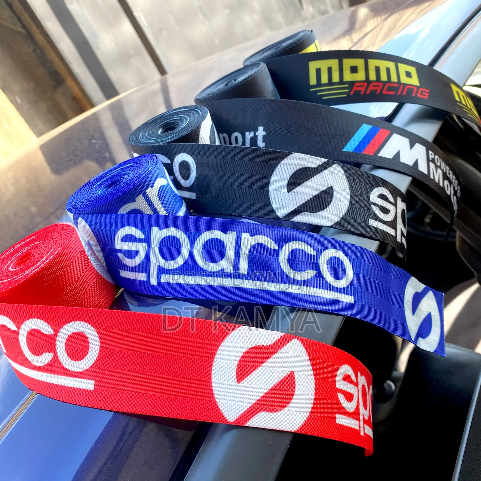 Sparco Style Car Racing Seat Belts - Seat Belt Upgrade / Color - Red