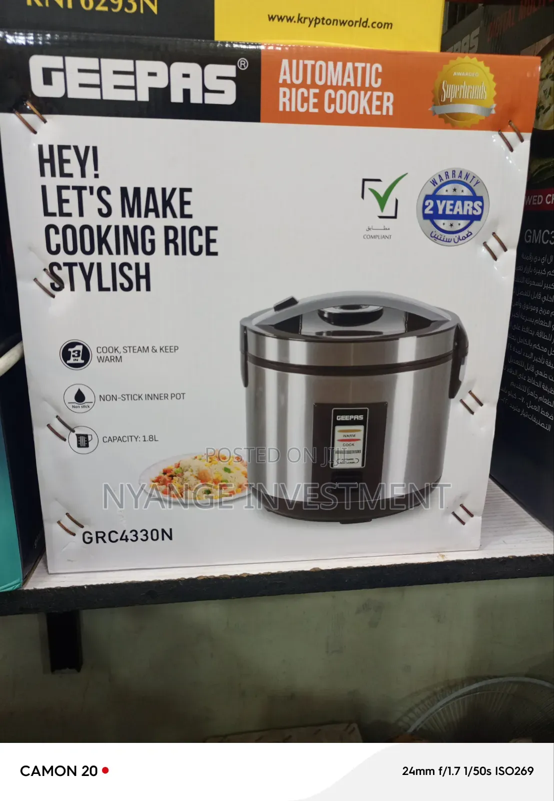 Rice Cooker Geepas. Geepas Rice Cooker 1.8l