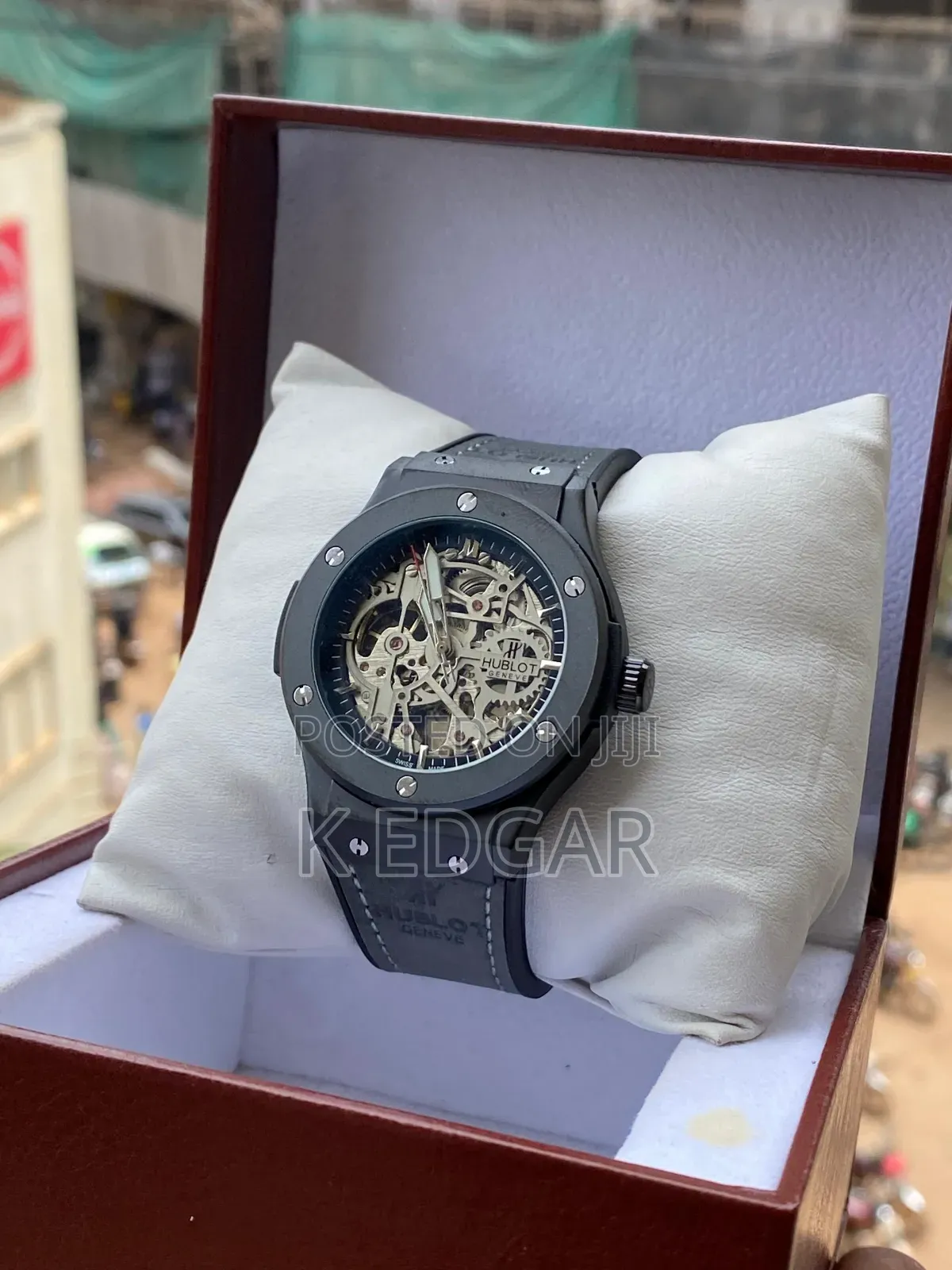 Gray Hublot Skeleton Watch