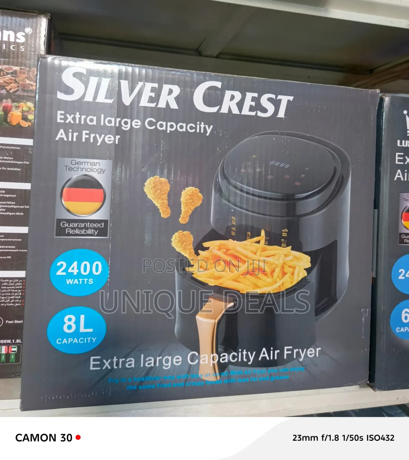 8l Silver Crest Extra Large Capacity Air Fryer With a Digital Touch