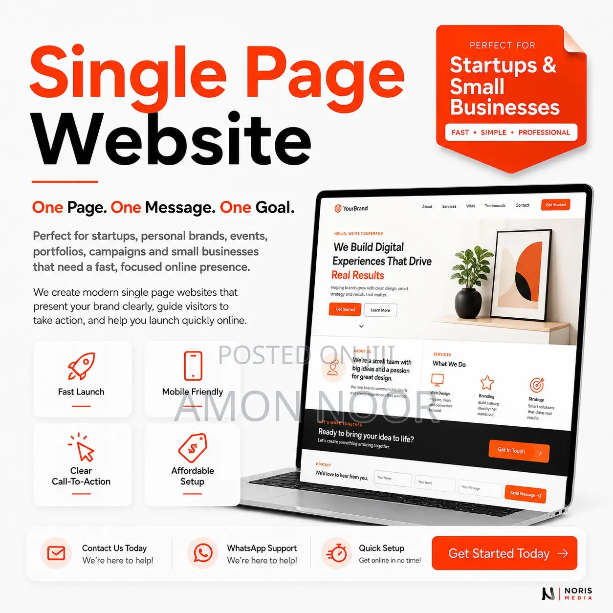 Single ,Simple Page Website for Businesses