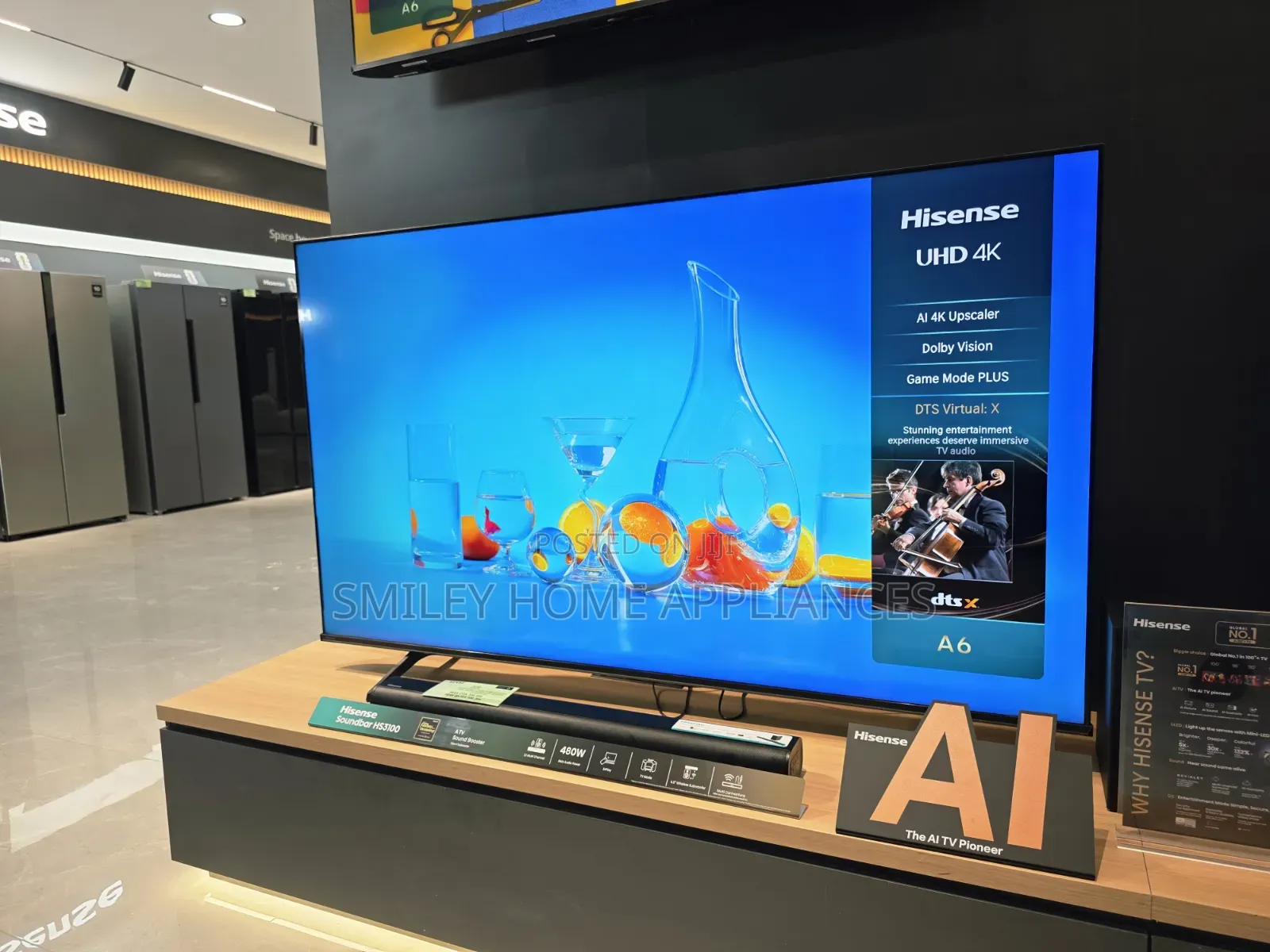 Hisense A.I 75inches A6 Series Vidaa Smart Tv With 3 Years Warranty