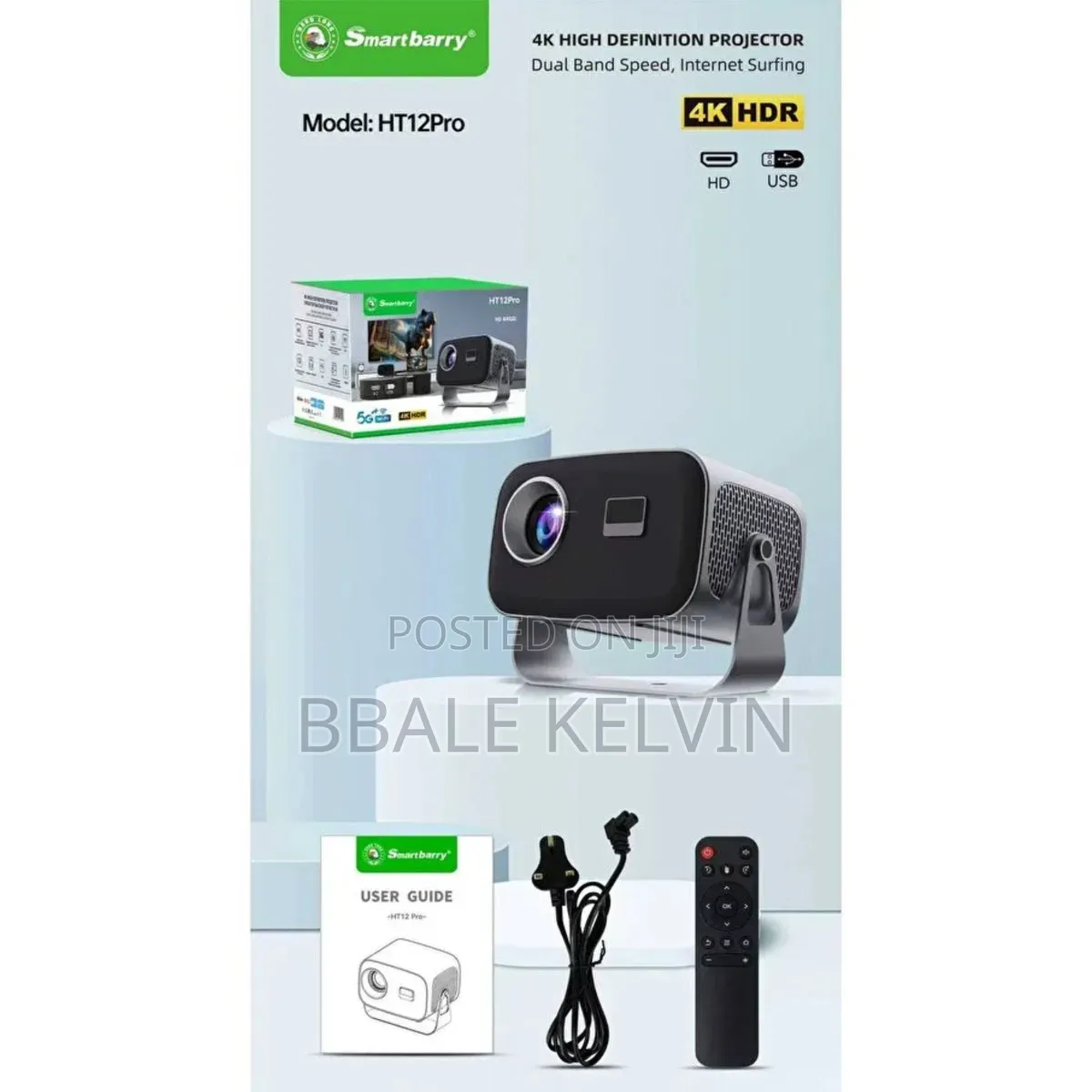 Smartbarry Ht12 Pro Smart Projector 5g Wifi Bluetooth Hd