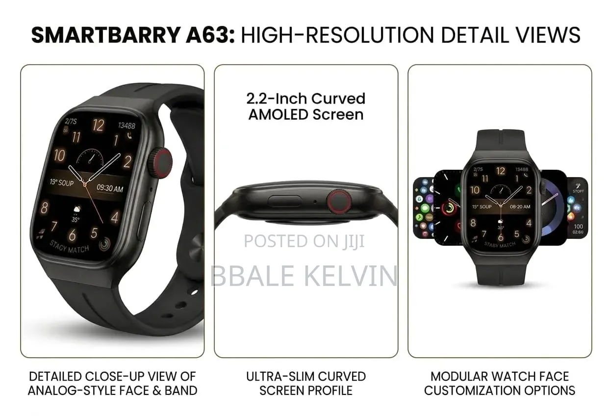 Smartbarry A63 Smart Watch 2.2inch Curved Screen