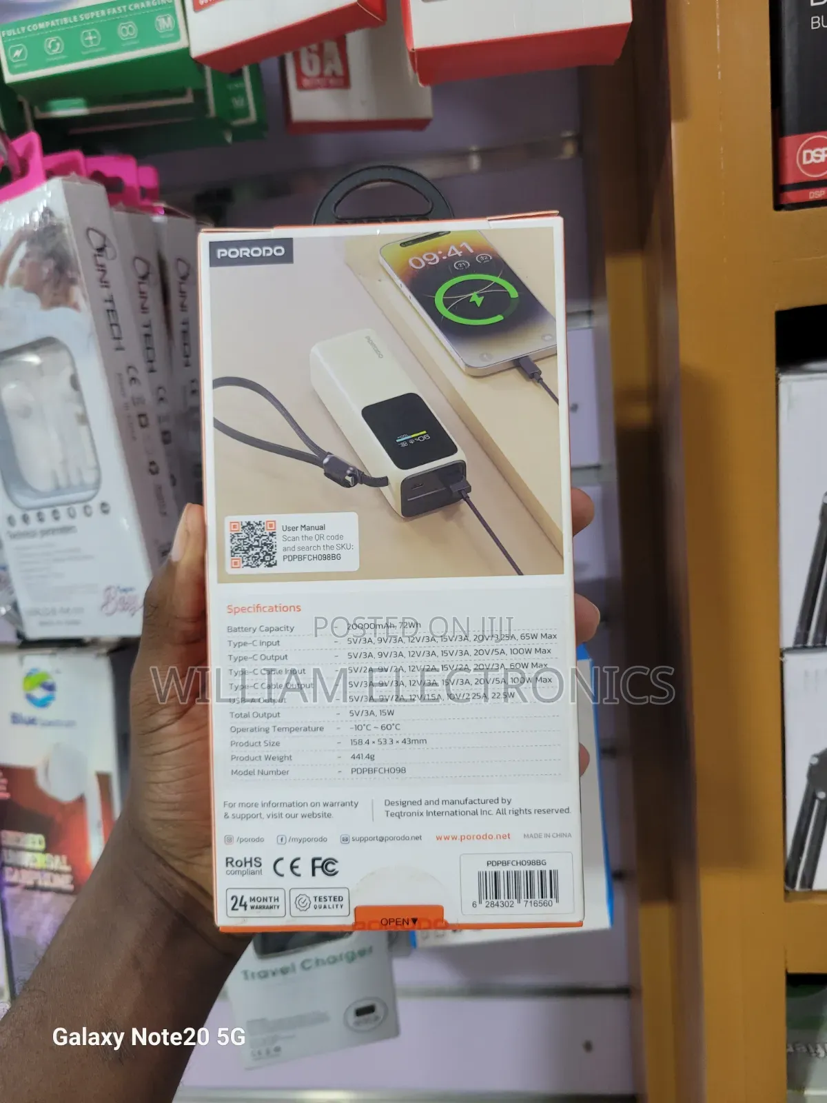 Porodo Smart Display Power Bank /20000mah Porodo Power Bank