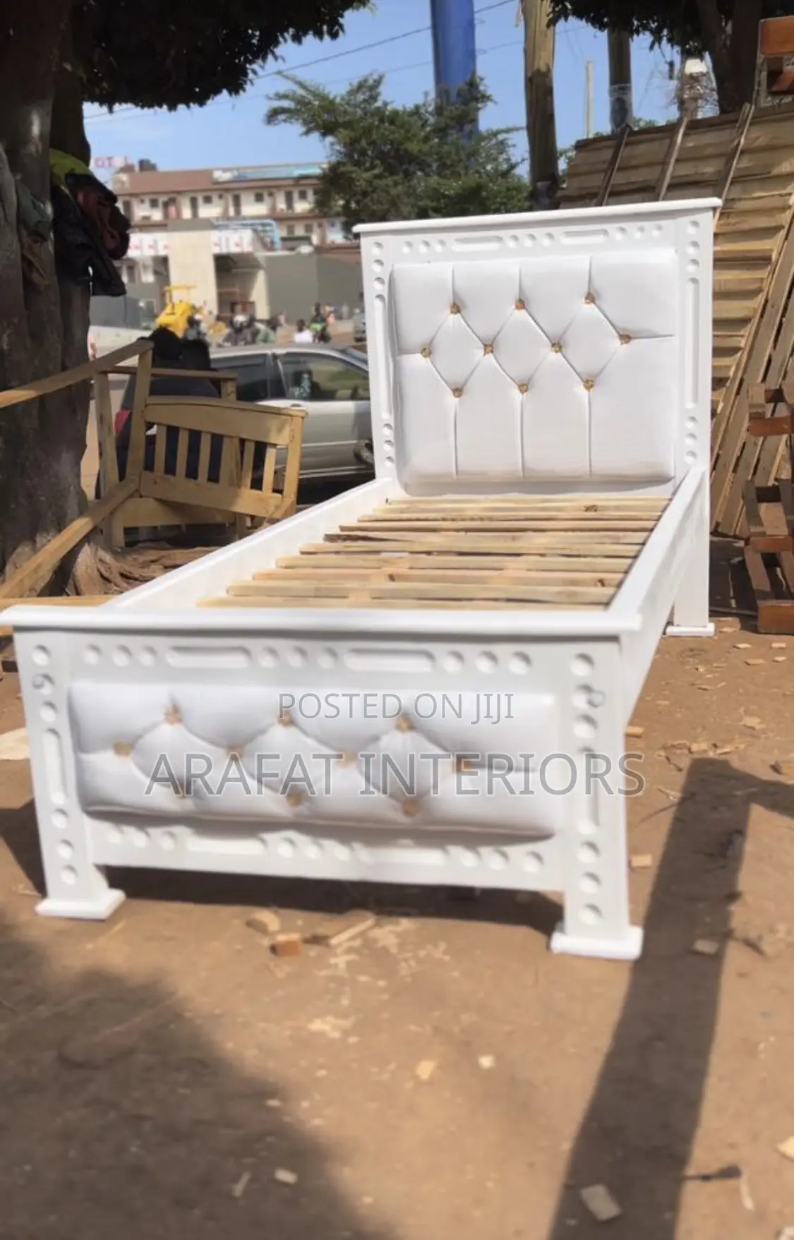 3by6 Leather Bed Single