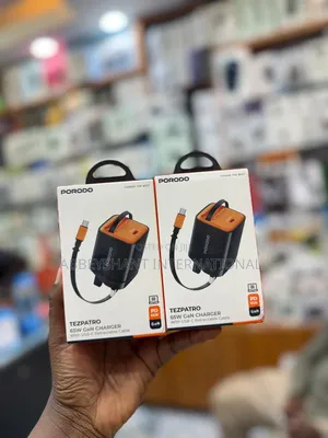 Porodo Tezpatro 65w Gan Charger With a Retractable Usb-C Cable