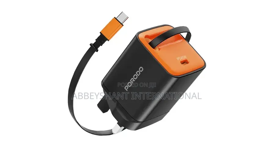 Porodo Tezpatro 65w Gan Charger With a Retractable Usb-C Cable