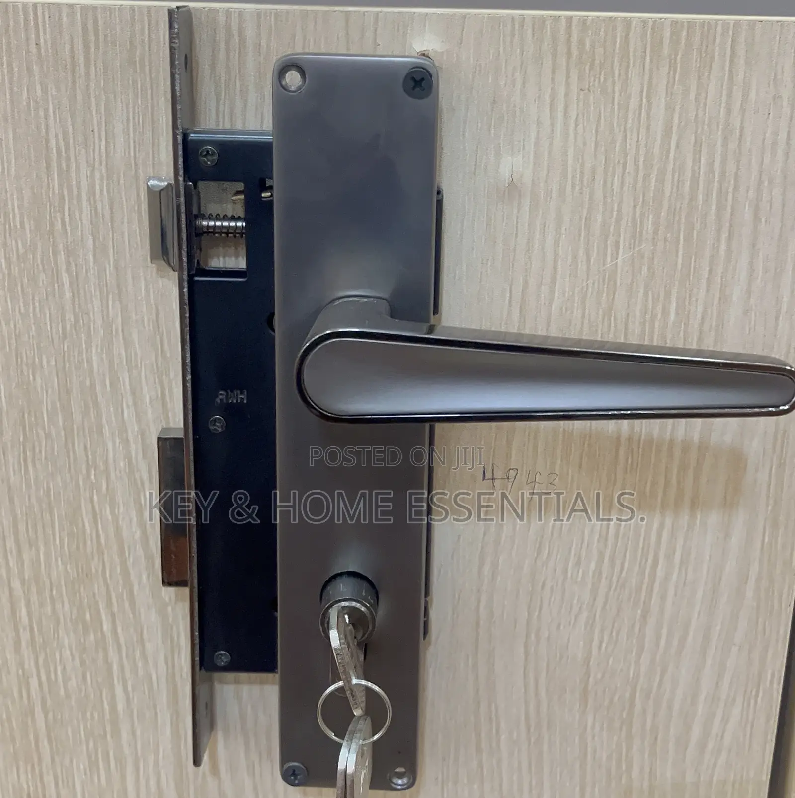 Complete Security Door Lock Set - Long Plate Design