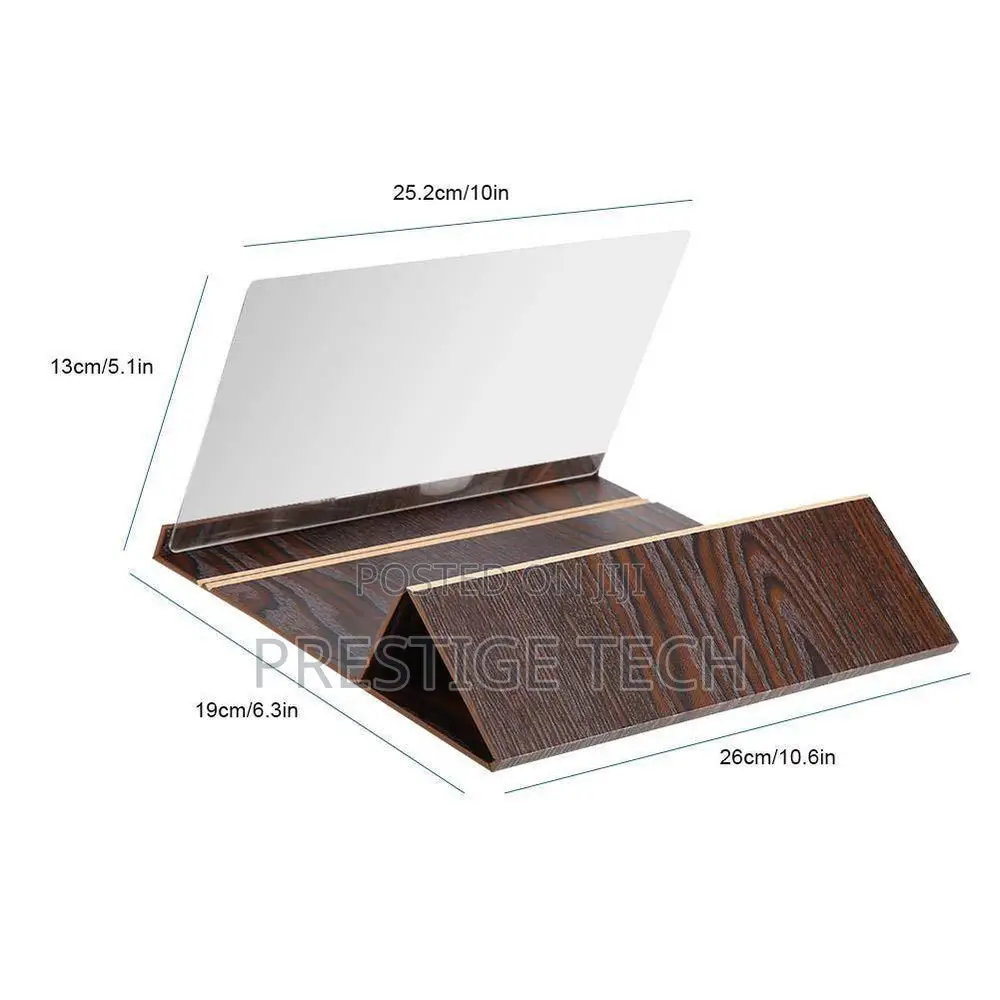Crony 12 Inch Screen Magnifier Smartphone, 3d Hd Movie Amplifier, Wood