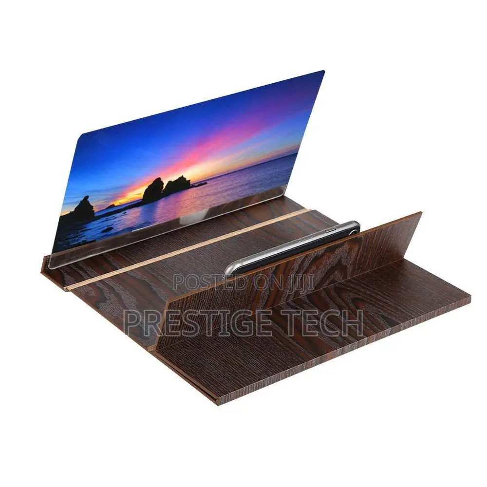 Crony 12 Inch Screen Magnifier Smartphone, 3d Hd Movie Amplifier, Wood