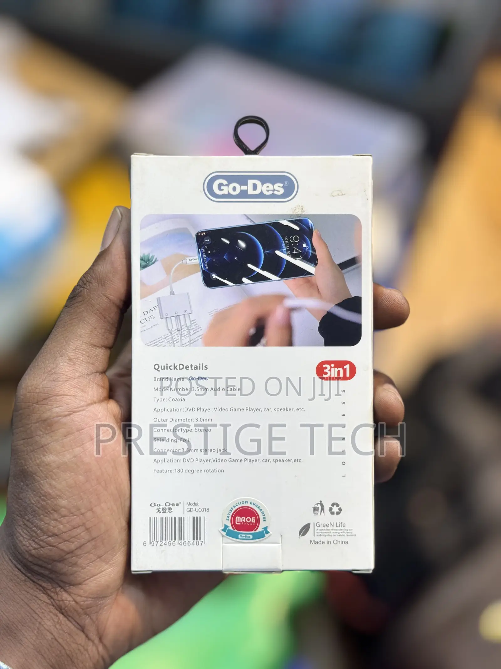 Go Des 3in1 Lightning Adapter iPhone Adapter to Audio 3.5mm