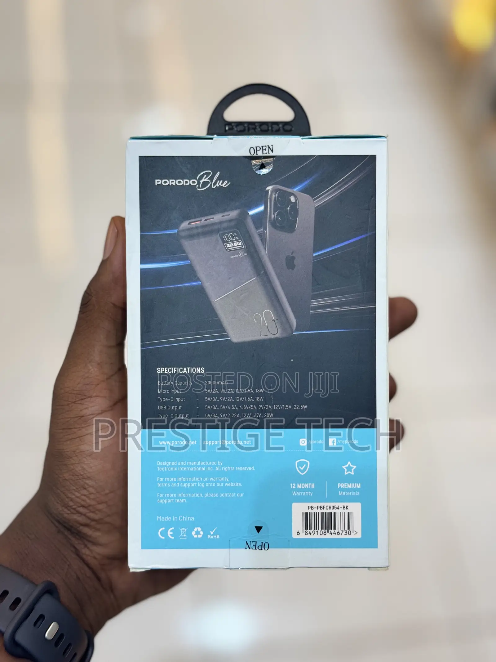 Porodo 20000mah Quick Charge Power Bank 22.5w