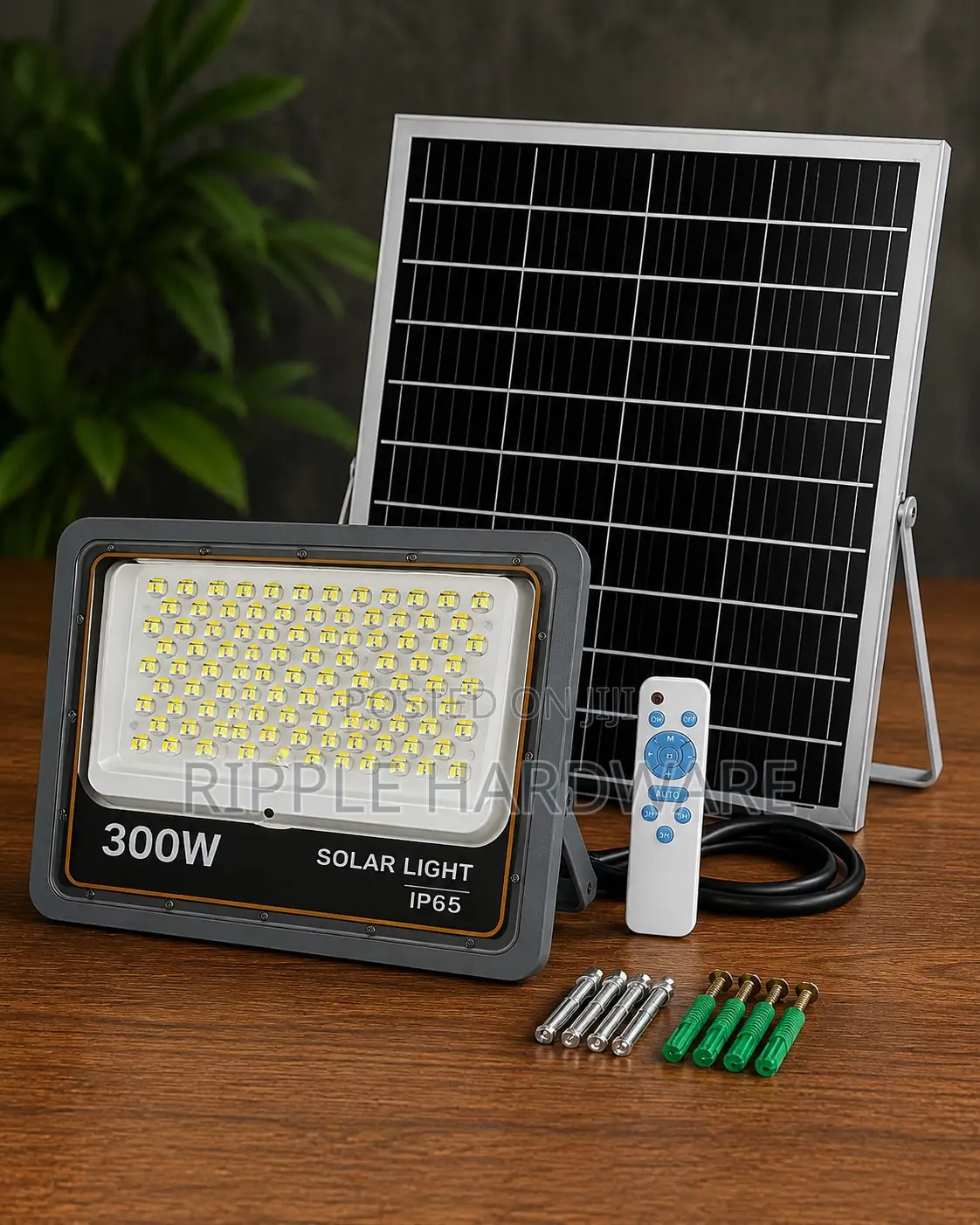 300w Solar Flood Light With Panel Remote – Kampala