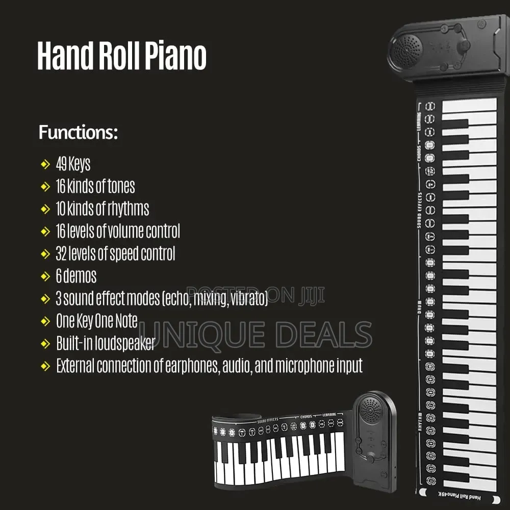 Foldable Roll Up Flexible Piano, 49 Keys