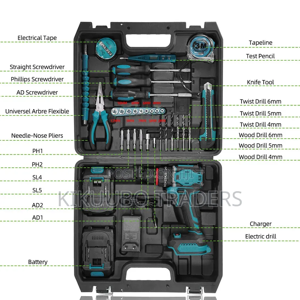 Brushless Cordless Drill Kit – 2 Batteries