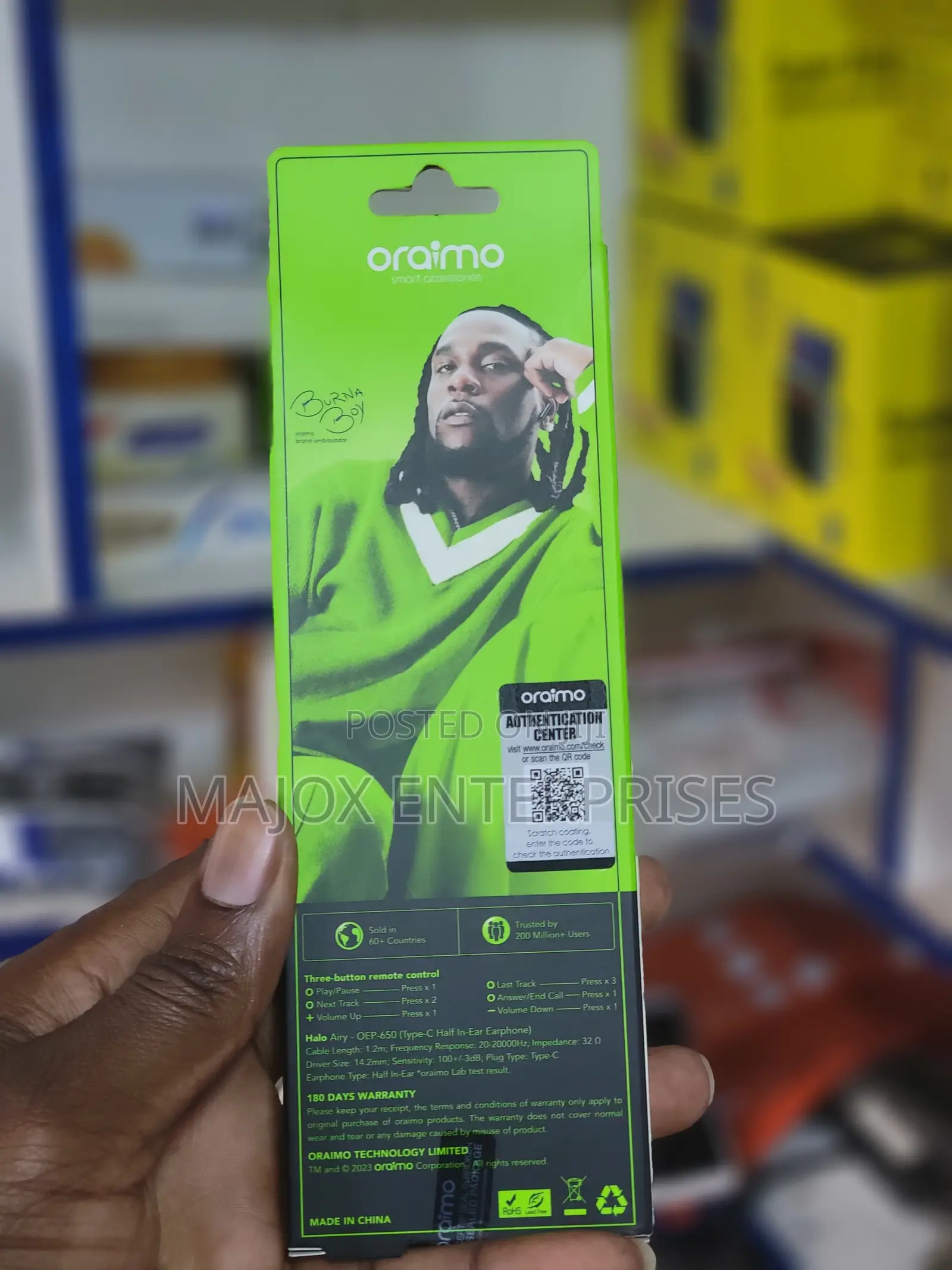 Oraimo Halo Airy Type-C Half in-Ear Wired Headphones