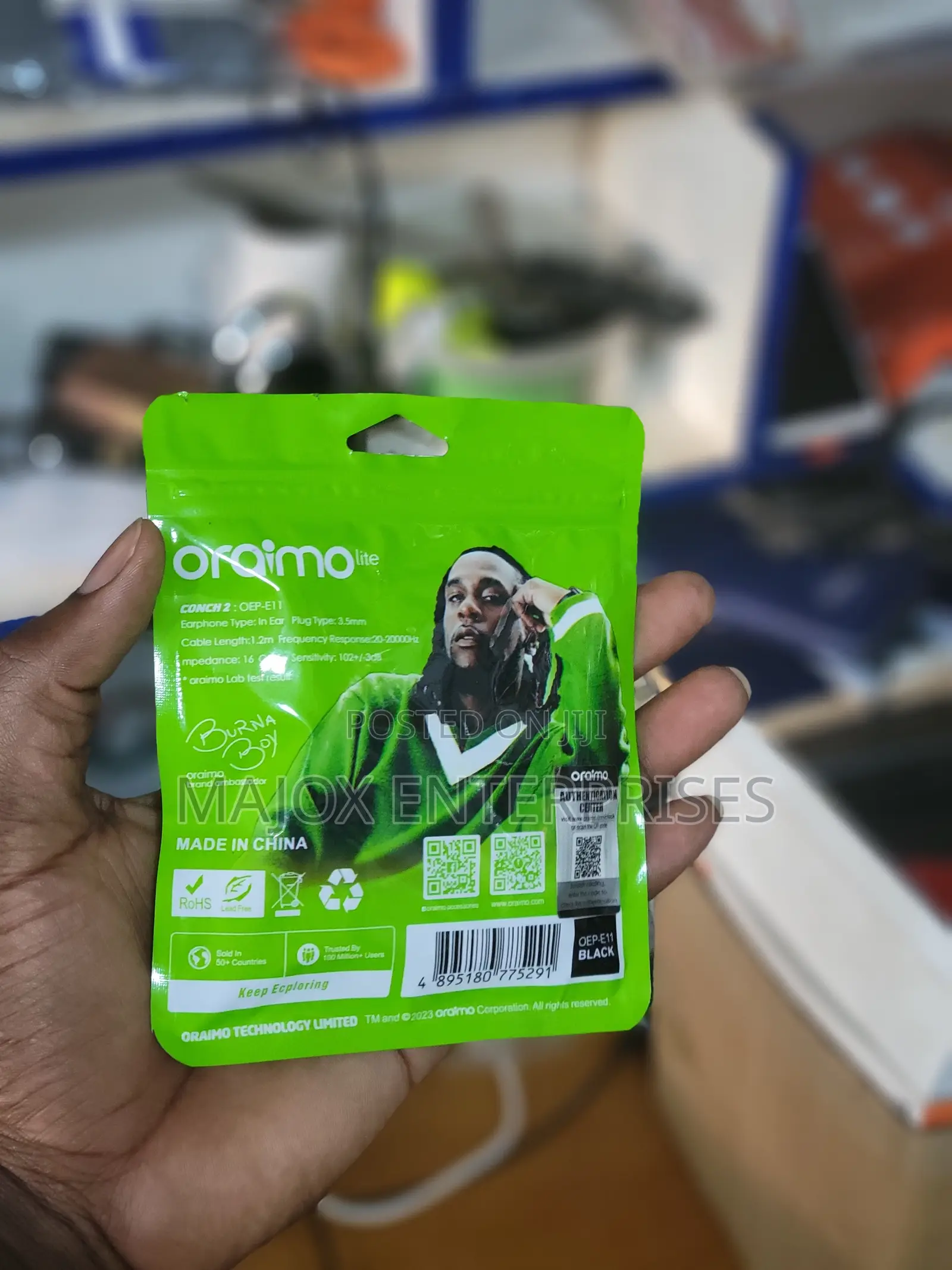 Oraimo Wired High Quality Lasting Earphones-Black./Green/White