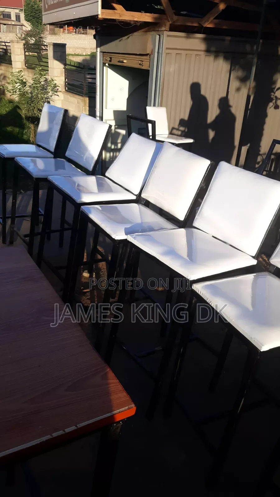 White Metallic Counter Chairs
