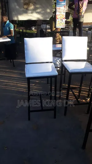 White Metallic Counter Chairs