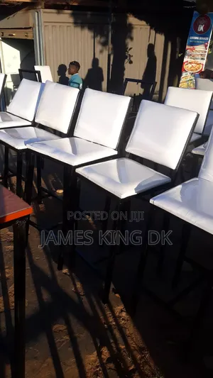 White Metallic Counter Chairs