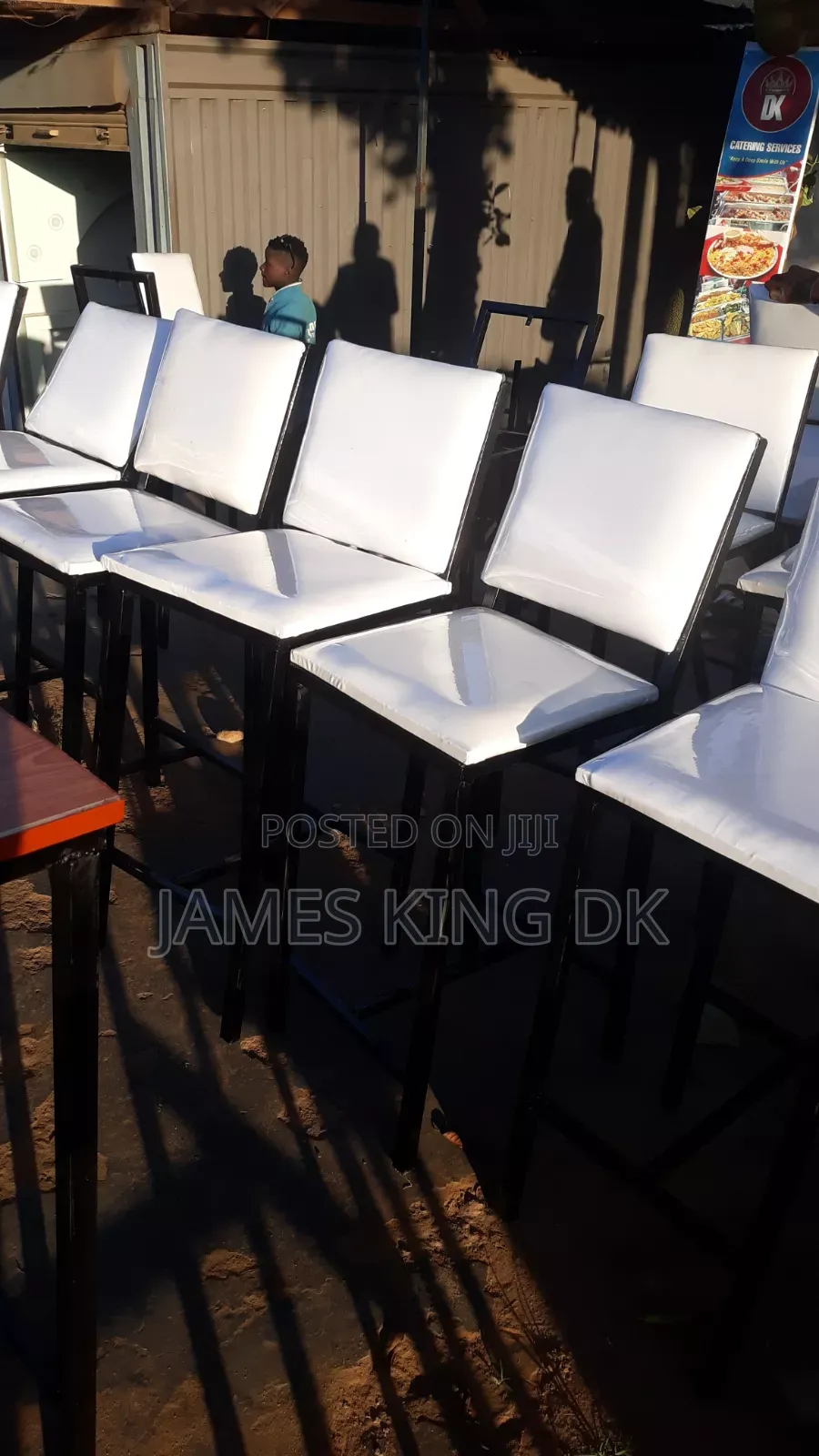 White Metallic Counter Chairs