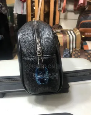 Black Textured Leather Bag