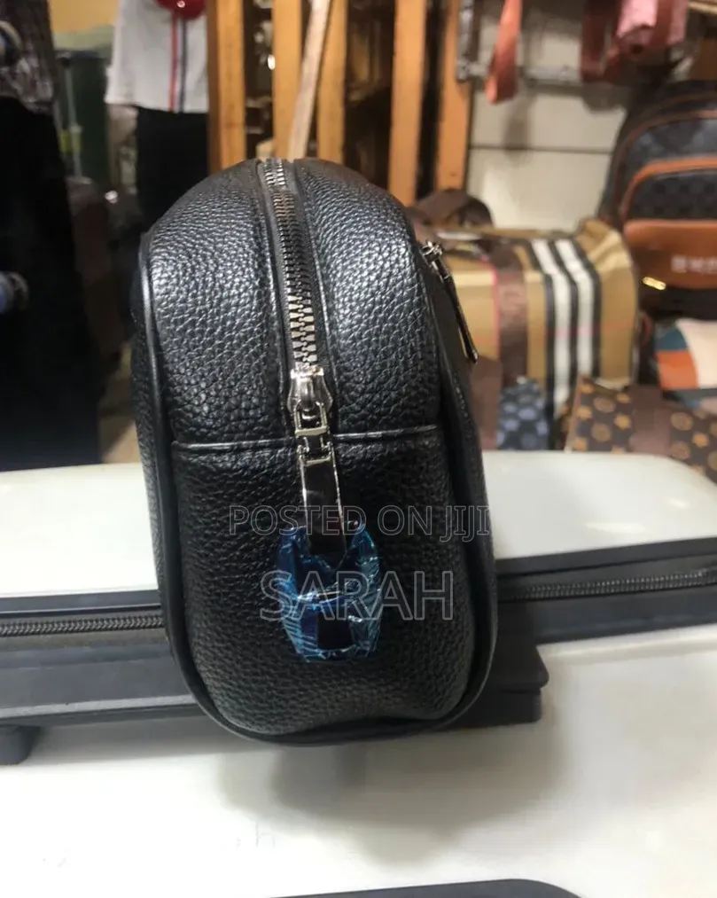 Black Textured Leather Bag