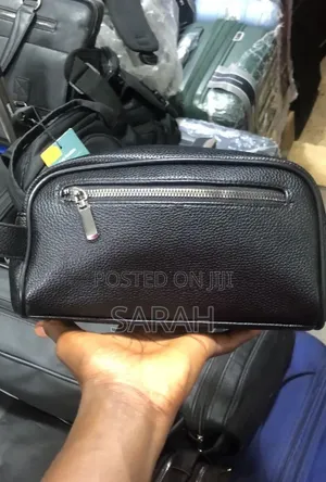 Black Textured Leather Bag