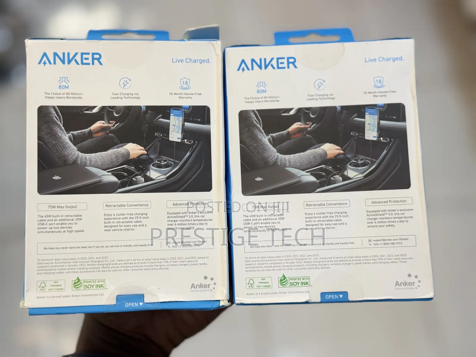 Anker 335 Car Charger 67w With Usb C Cable, 3 Ports