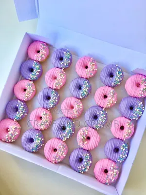 Mini Baked Donuts Dipped in Chocolate