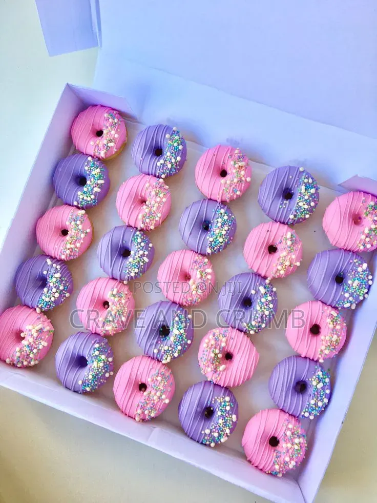 Mini Baked Donuts Dipped in Chocolate