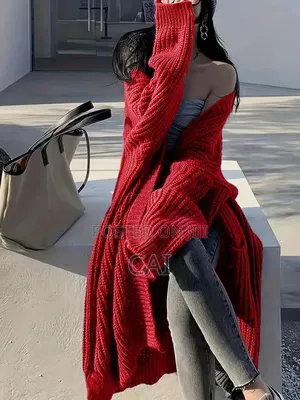 Women's Open-Front Long Cable Knit Cardigans