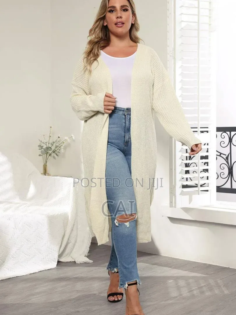 Women's Open-Front Long Cable Knit Cardigans