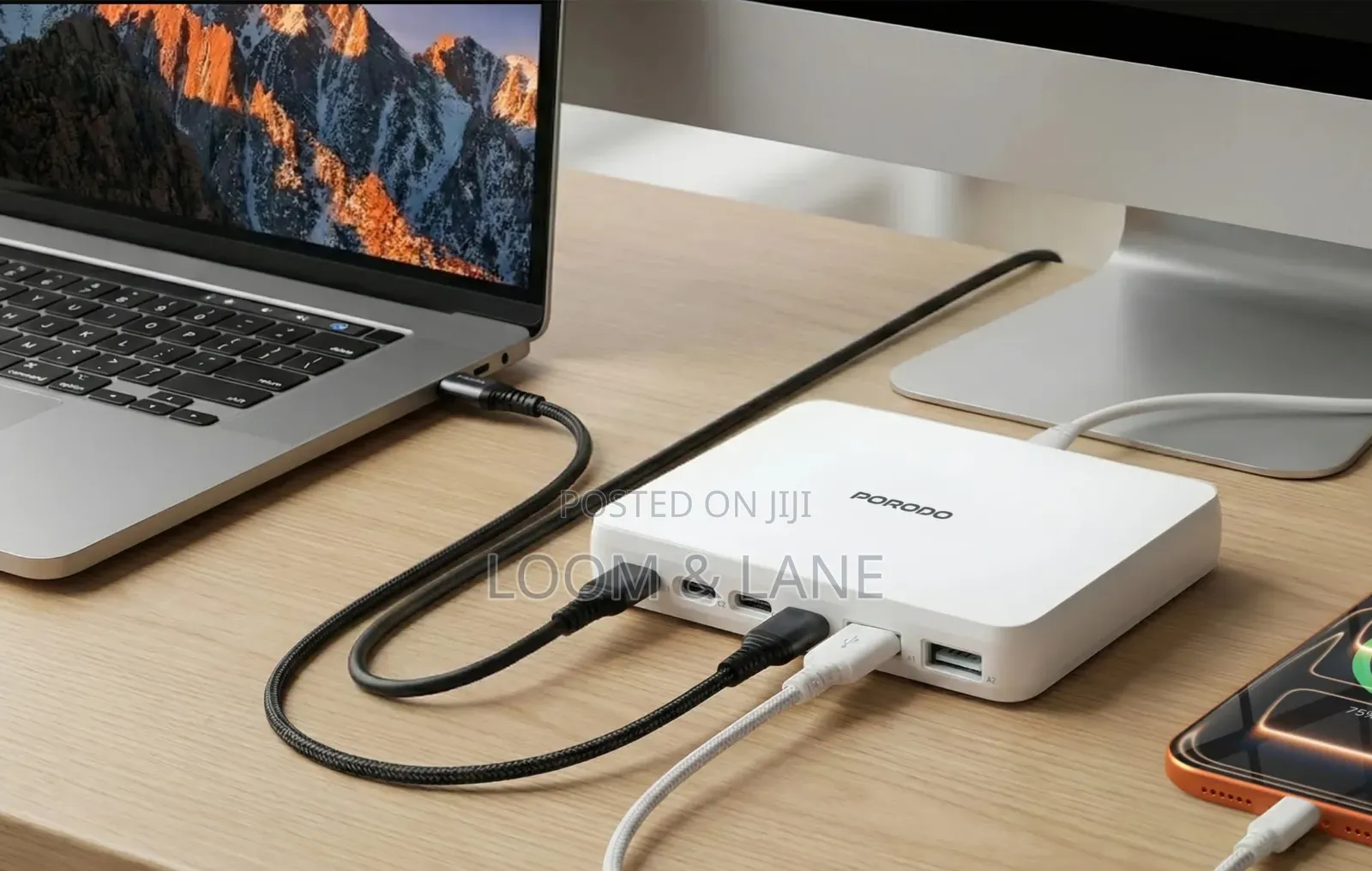 Porodo Velora 100w 4x Usb-C 2x Usb-a Gan Wall Charger