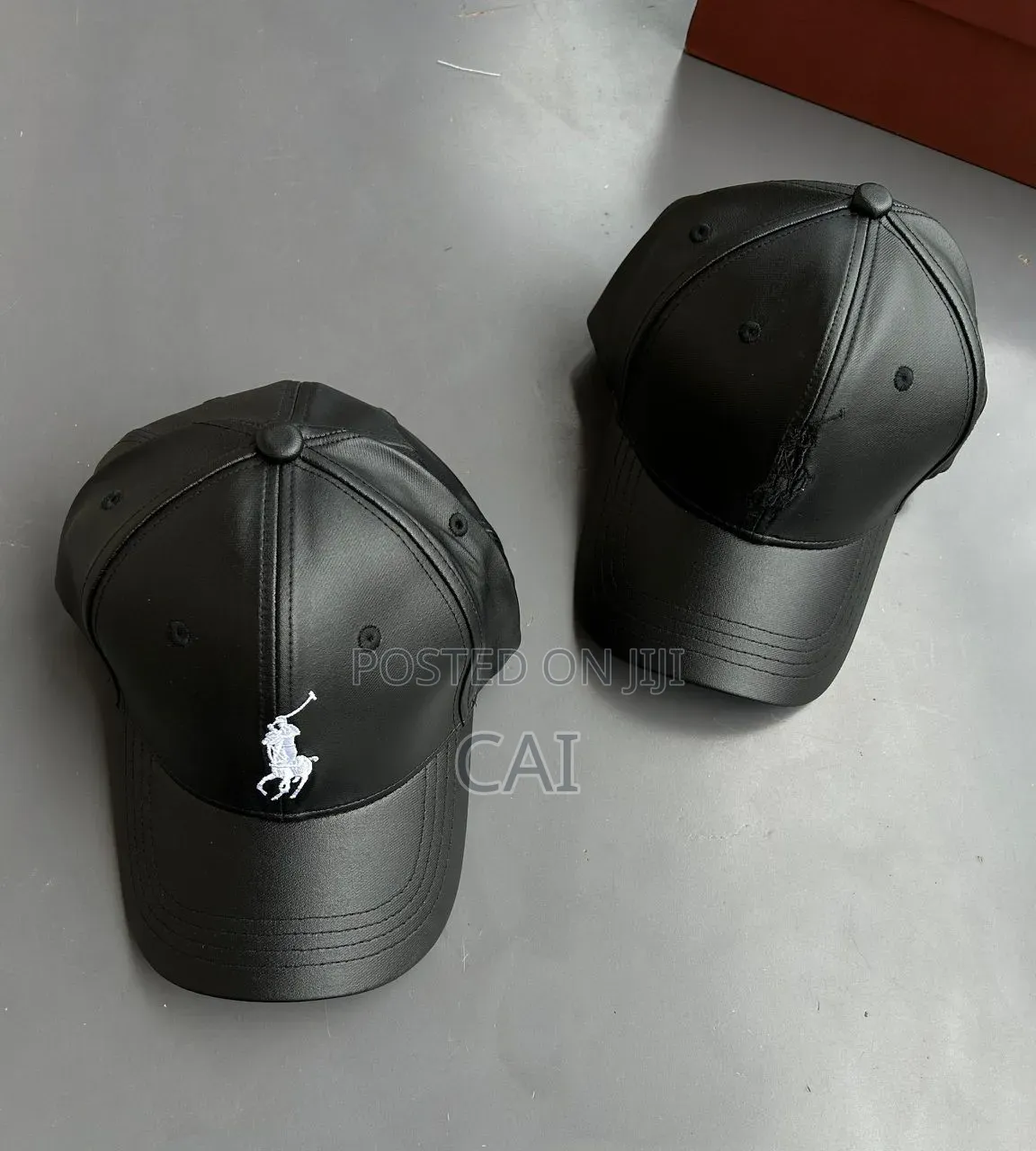Faux Leather Unisex Baseball Caps
