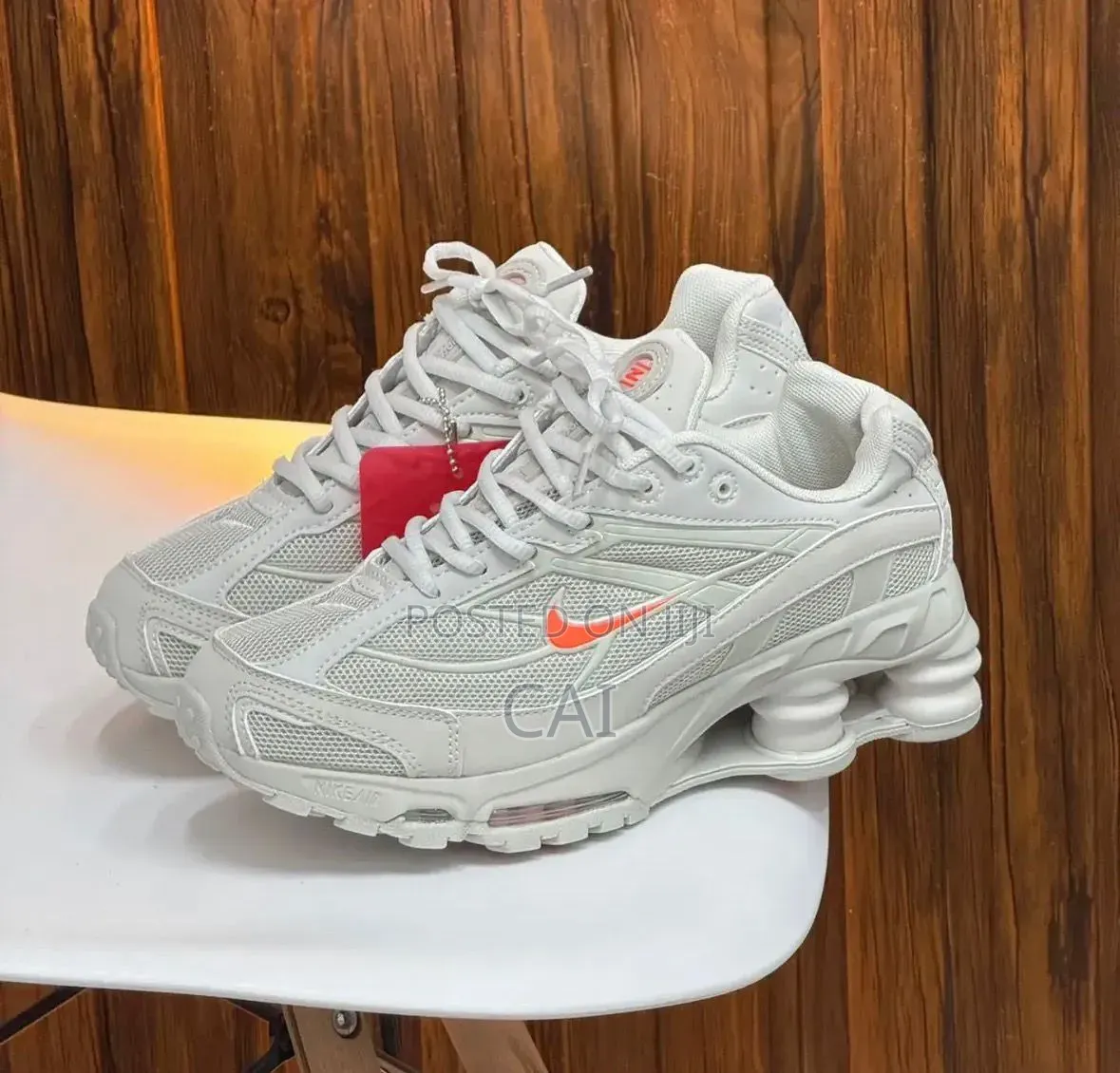 Nike Shox Ride 2 Sp Supreme in the Light Bone and Turf Orange