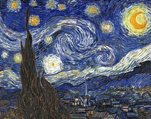 Replica of the Starry Night Painting by Vincent Van Gogh.