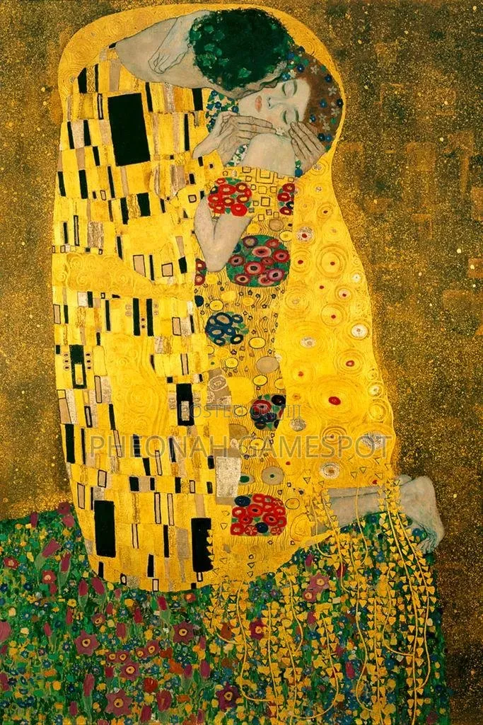 Replica of the Kiss Painting by Gustav Klimt. Ugandan Duplicate