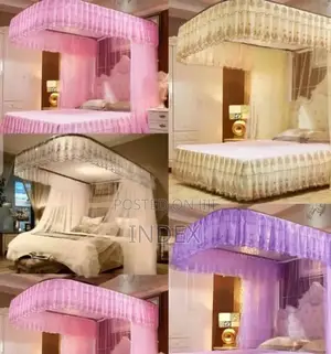 Two-Stand Rail Mosquito Net Bed Canopy.