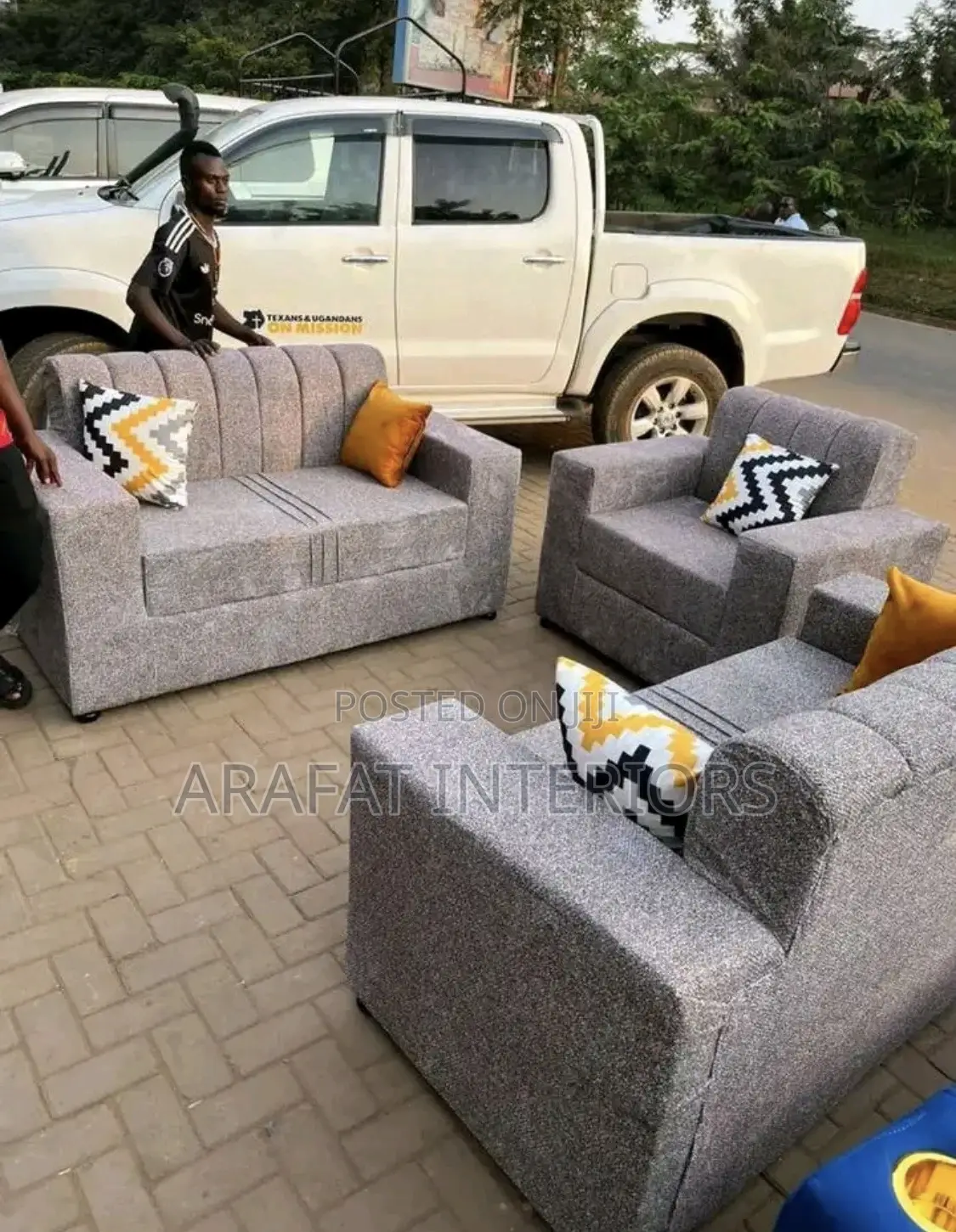 **Modern Grey 3+2 Sofa Set**