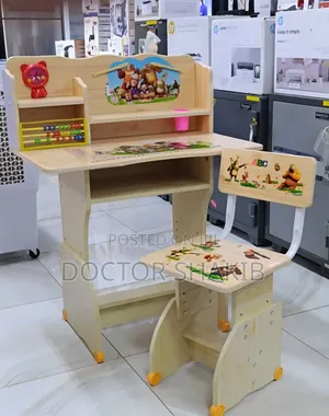 Wooden Ergonomic Children's Study Desk And Chair Set