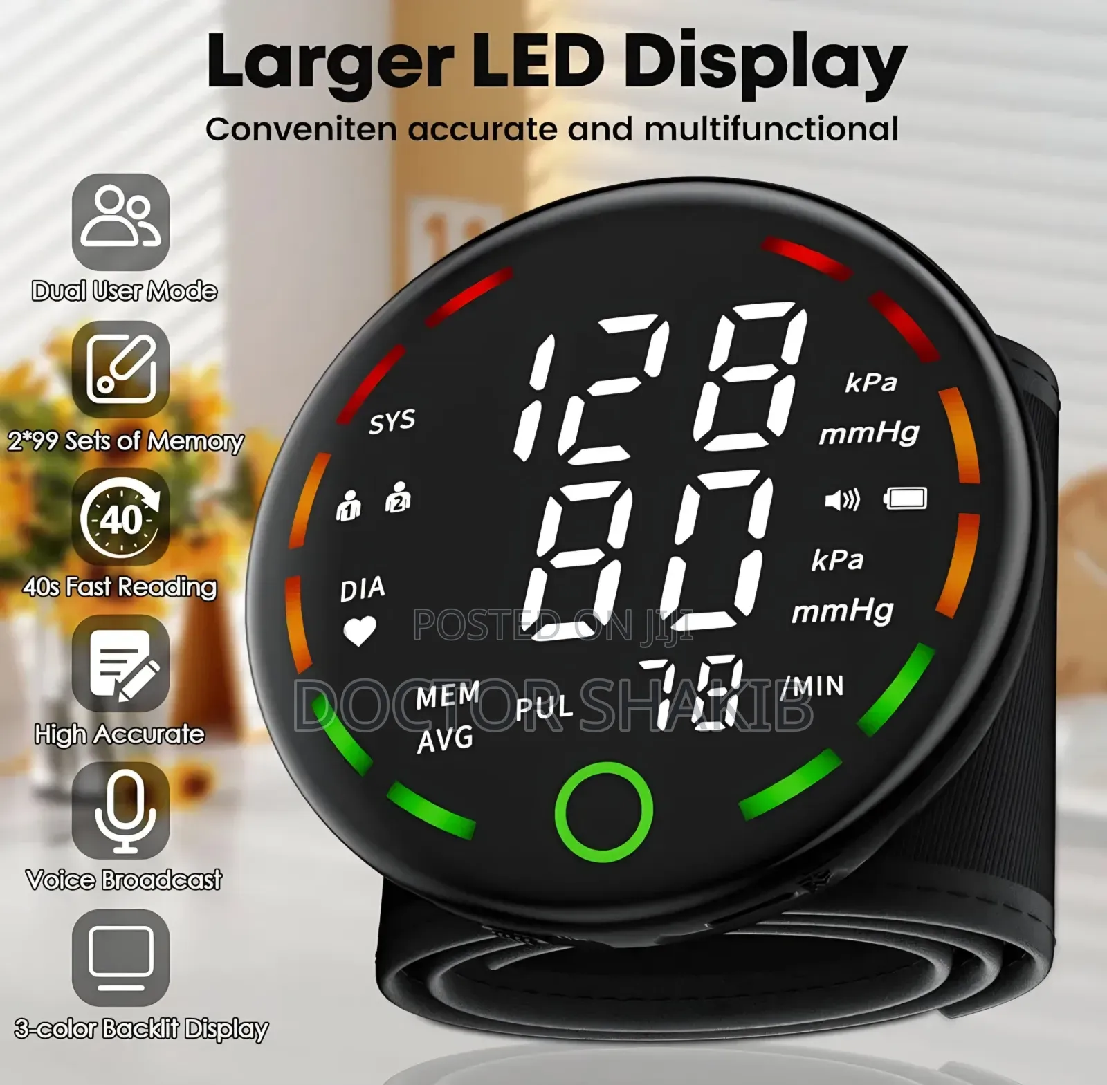 Porodo Liveon Digital Blood Pressure Monitor