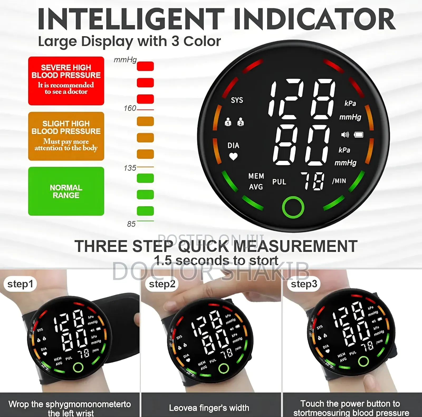 Porodo Liveon Digital Blood Pressure Monitor